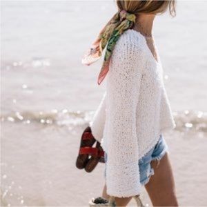 Free People Sand Dune Sweater in Ivory